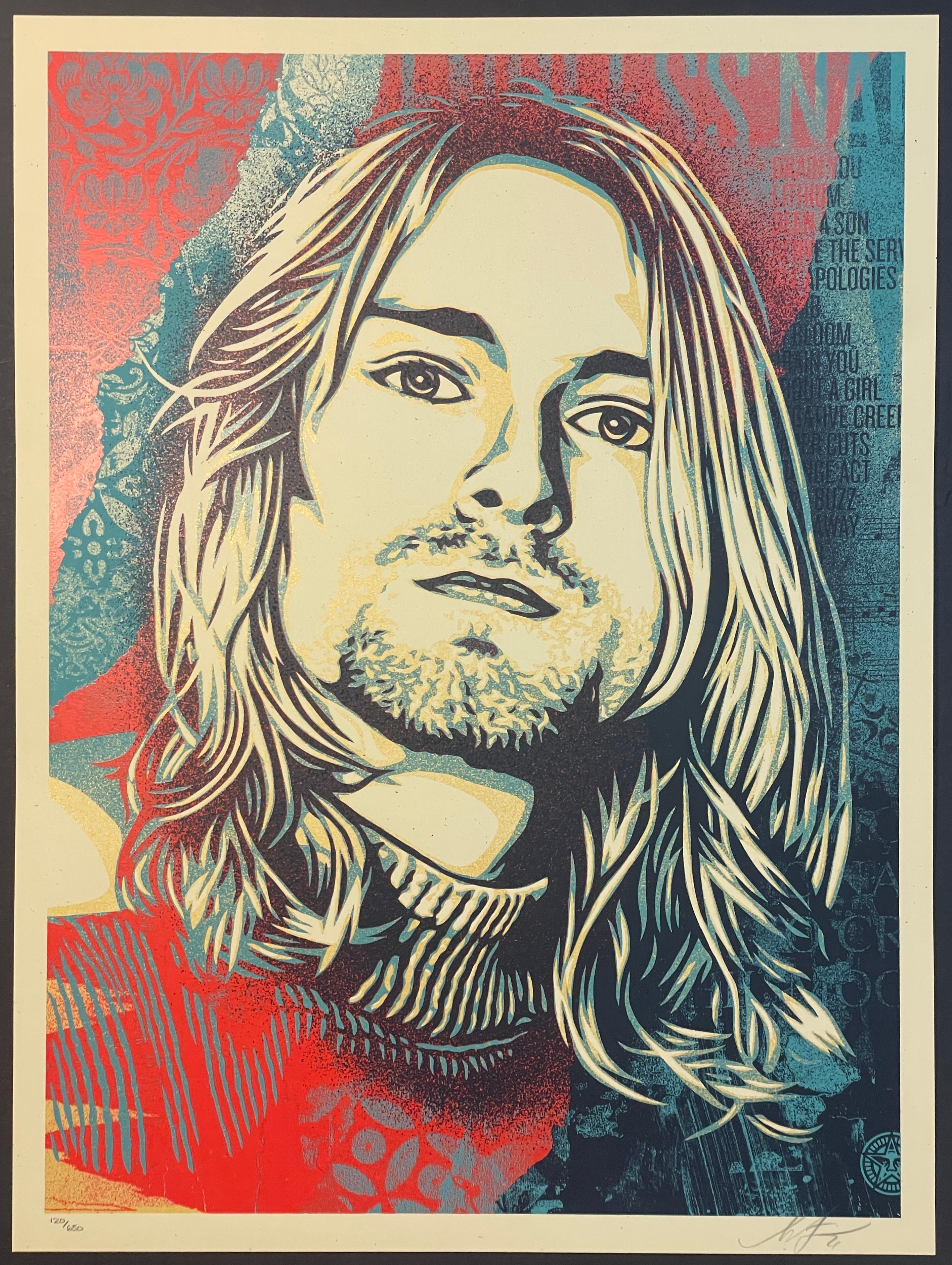 Kurt Cobain Endless Nameless Serigrafía De Shepard Fairey Arte Rock Contemporáneo en venta 1