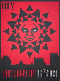 Law Physics Shepard Fairey Letterpress Edition Red & Black