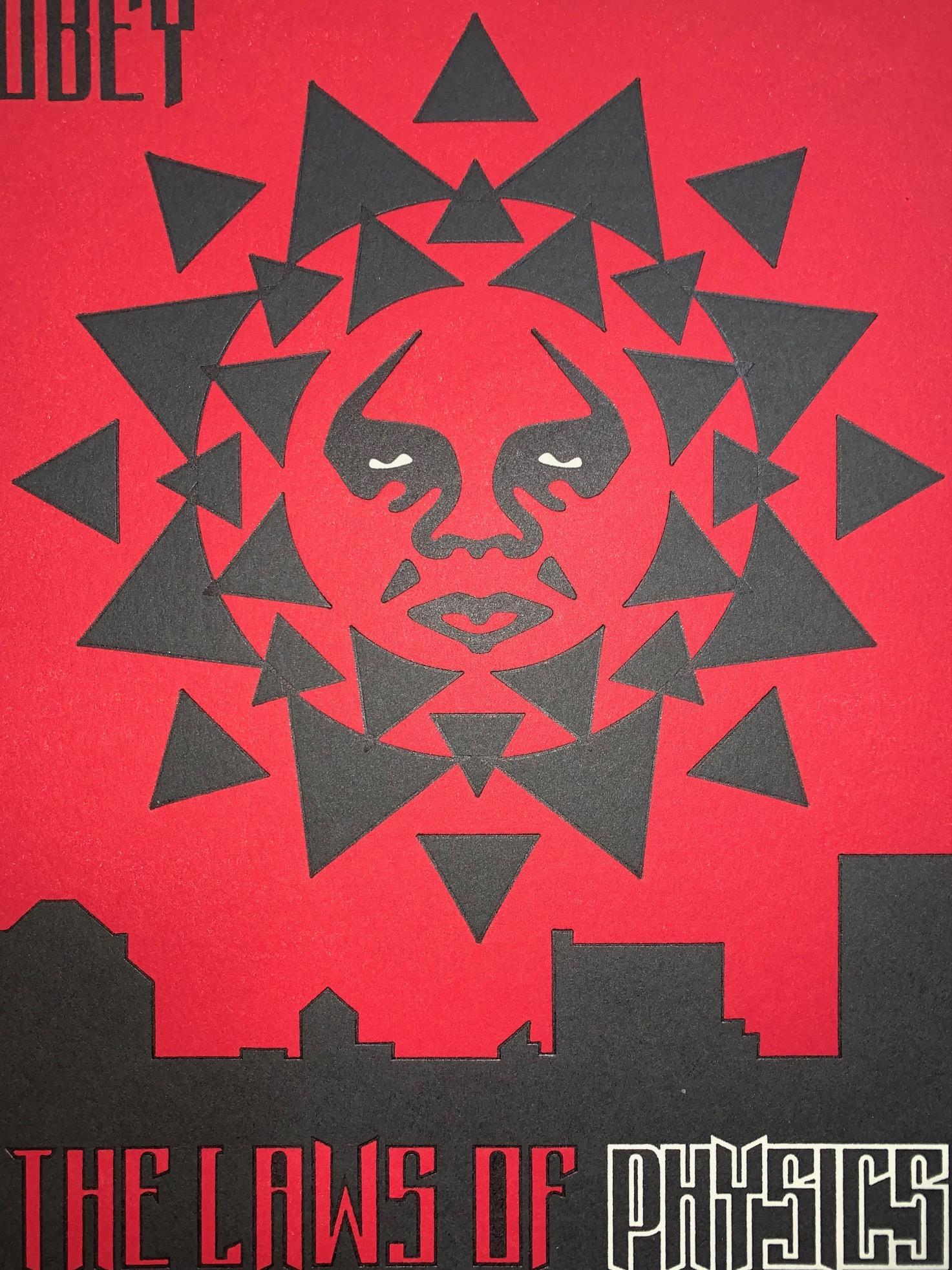 Legge Fisica Shepard Fairey Edizione Lettera Rossa e Nera in vendita 3