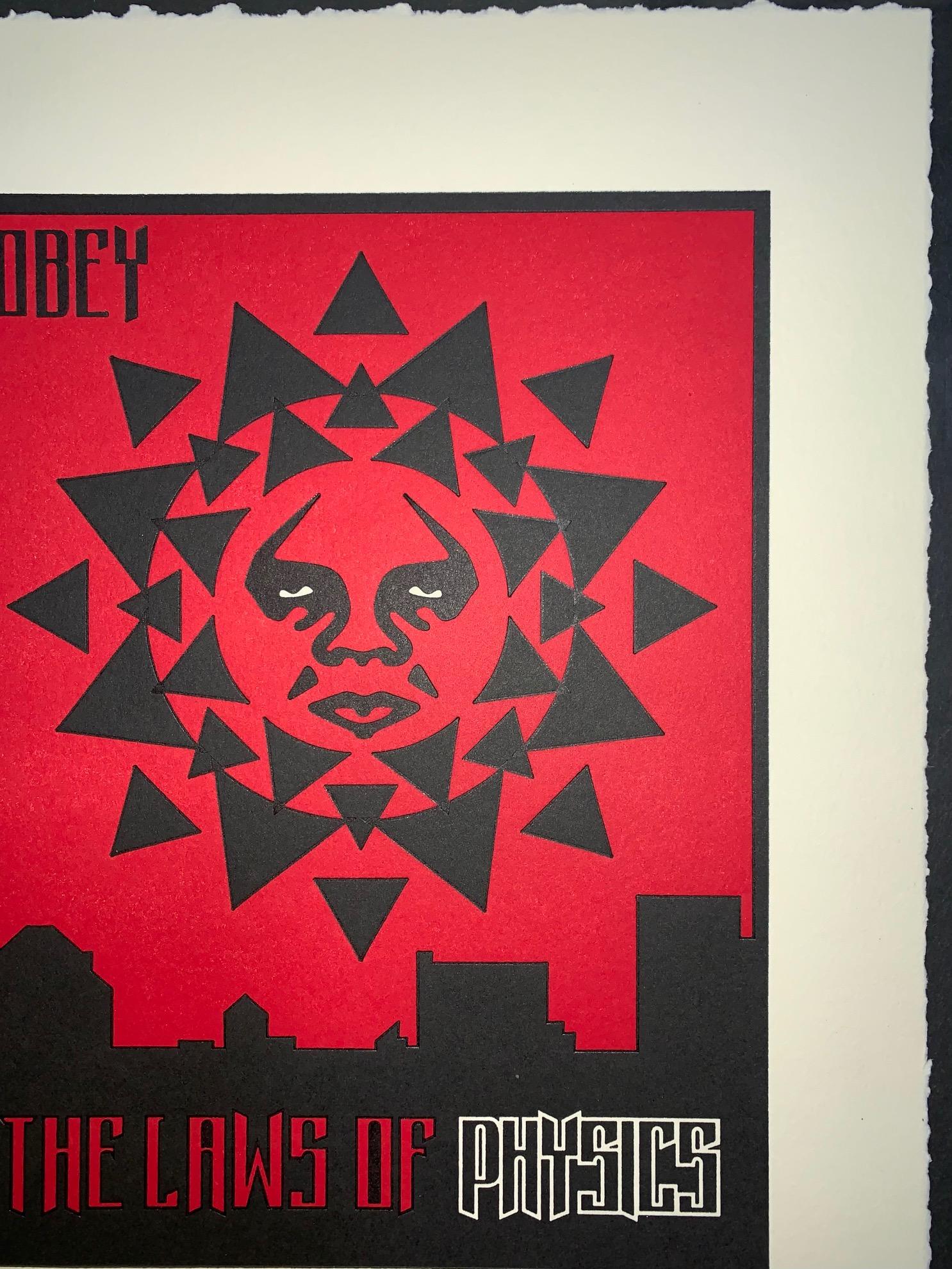 Legge Fisica Shepard Fairey Edizione Lettera Rossa e Nera in vendita 5