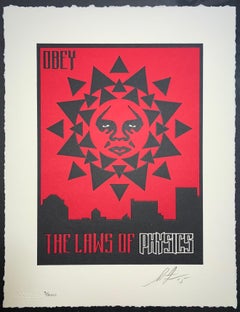 Law Physics Shepard Fairey Letterpress Edition Red & Black