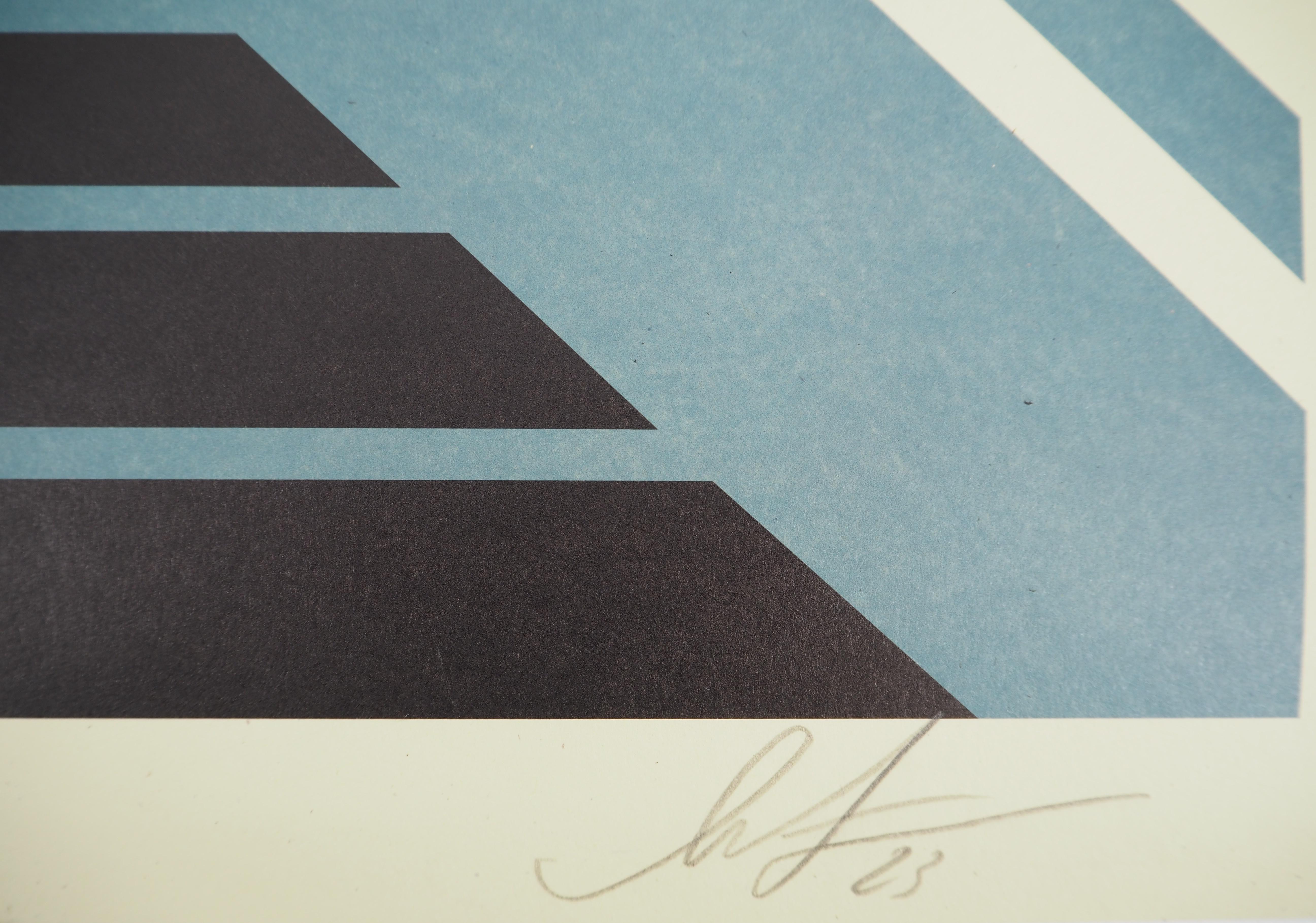 Ángel de loto (Arte callejero americano) - Serigrafía Firmada a Mano - Interior Print Gris de Shepard Fairey