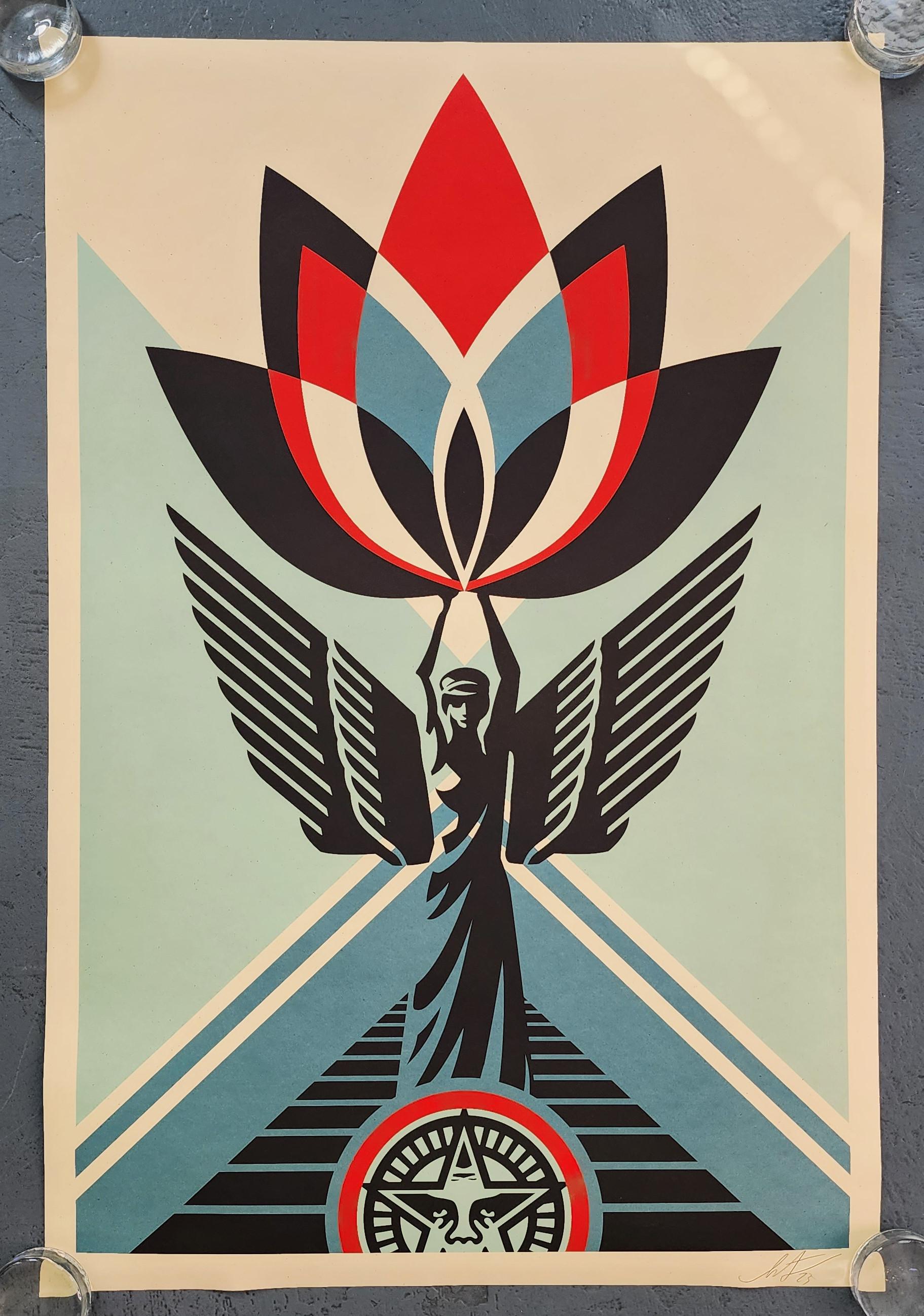 Lotus Angel (Hope, Compassion, Resilience) (~50% OFF LIST PRICE) - Contemporary Print by Shepard Fairey