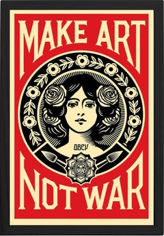 Affiche Offset encadrée « Make Art Not War » (Faire de l'art sans guerre):: 2018