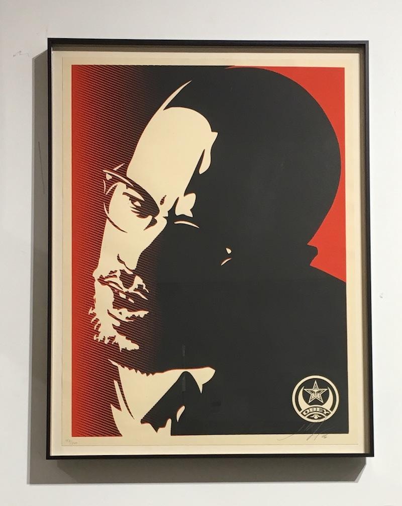 Malcolm X Red - Print by Shepard Fairey