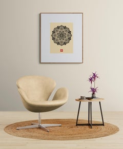 Mandala Ornament 1 Cream (Sacred Geometry, Radial Symmetry, Lotus Symbolism)