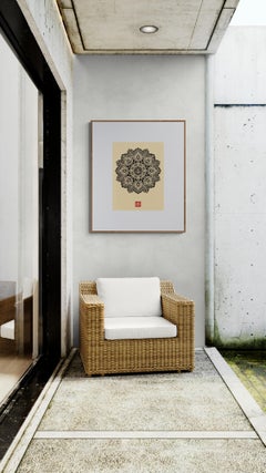 Mandala Ornament 2 Cream (Sacred Geometry, Radial Symmetry, Lotus Symbolism)