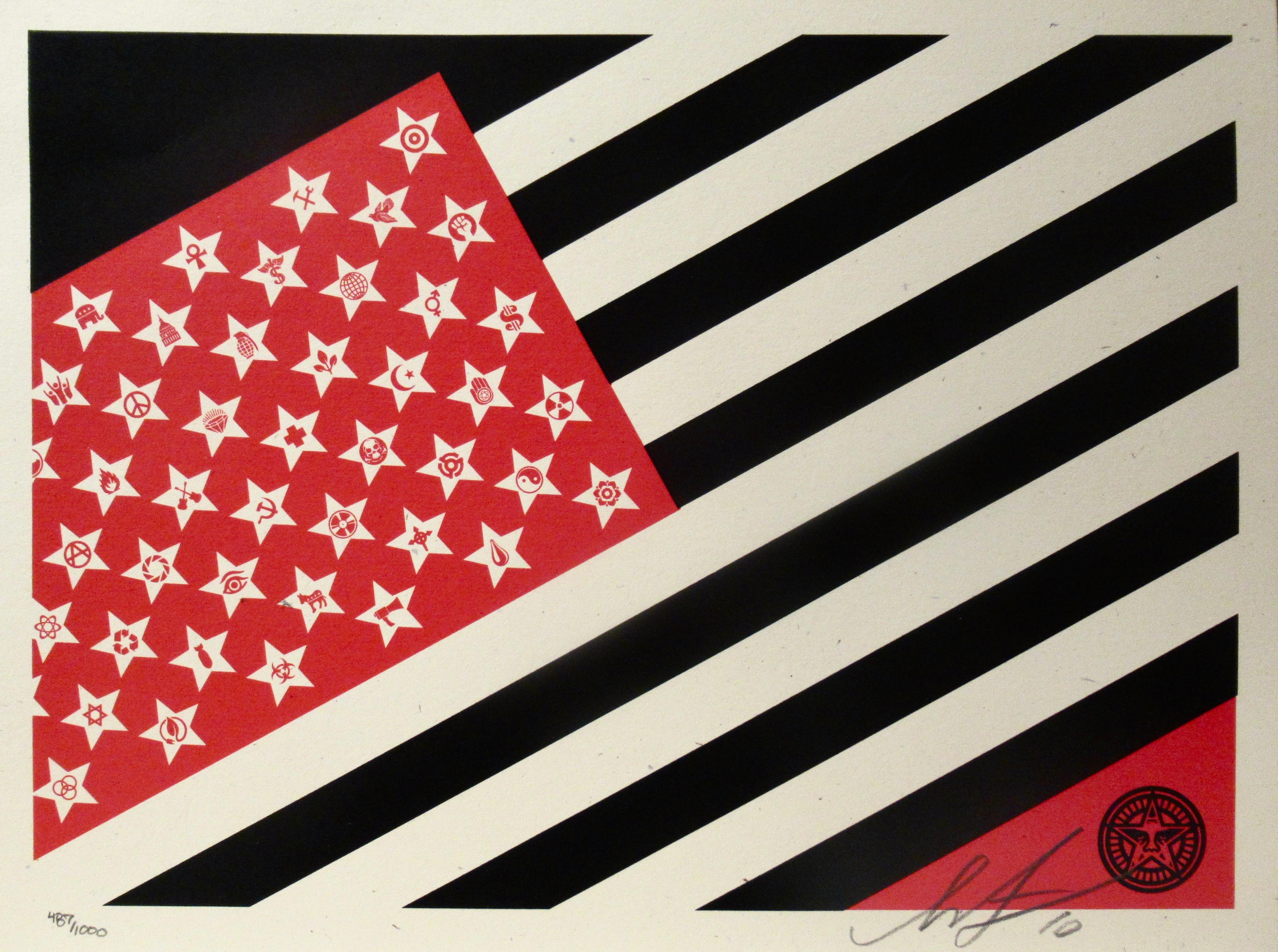 Figurative Print Shepard Fairey - Drapeau du MayDay, petit