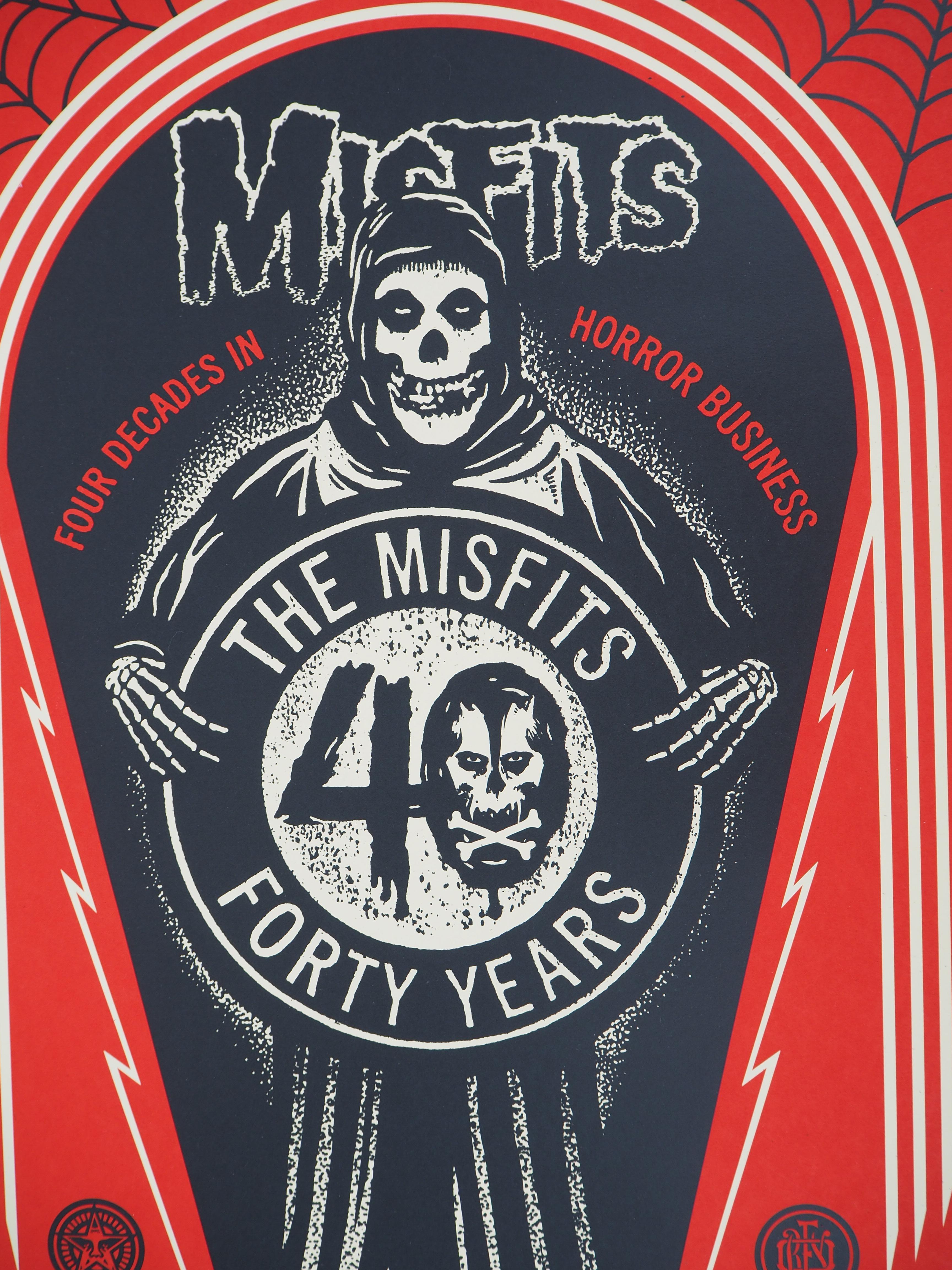 Misfits, For Decades in Horror Business - Handsigned and Numbered Print - Black Figurative Print by Shepard Fairey