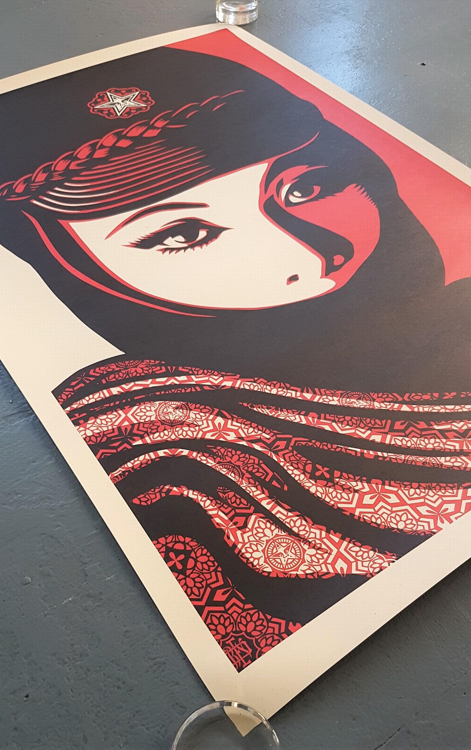 Shepard Fairey
Mujer Fatale
Offset lithograph on paper
Year: 2019-2022
Signed and dated by hand
Size: 33.7 × 22.2 on 35.7 × 23.8 inches

*Sample image. Year might differ from the year shown on the listing image.

Frank Shepard Fairey (born February