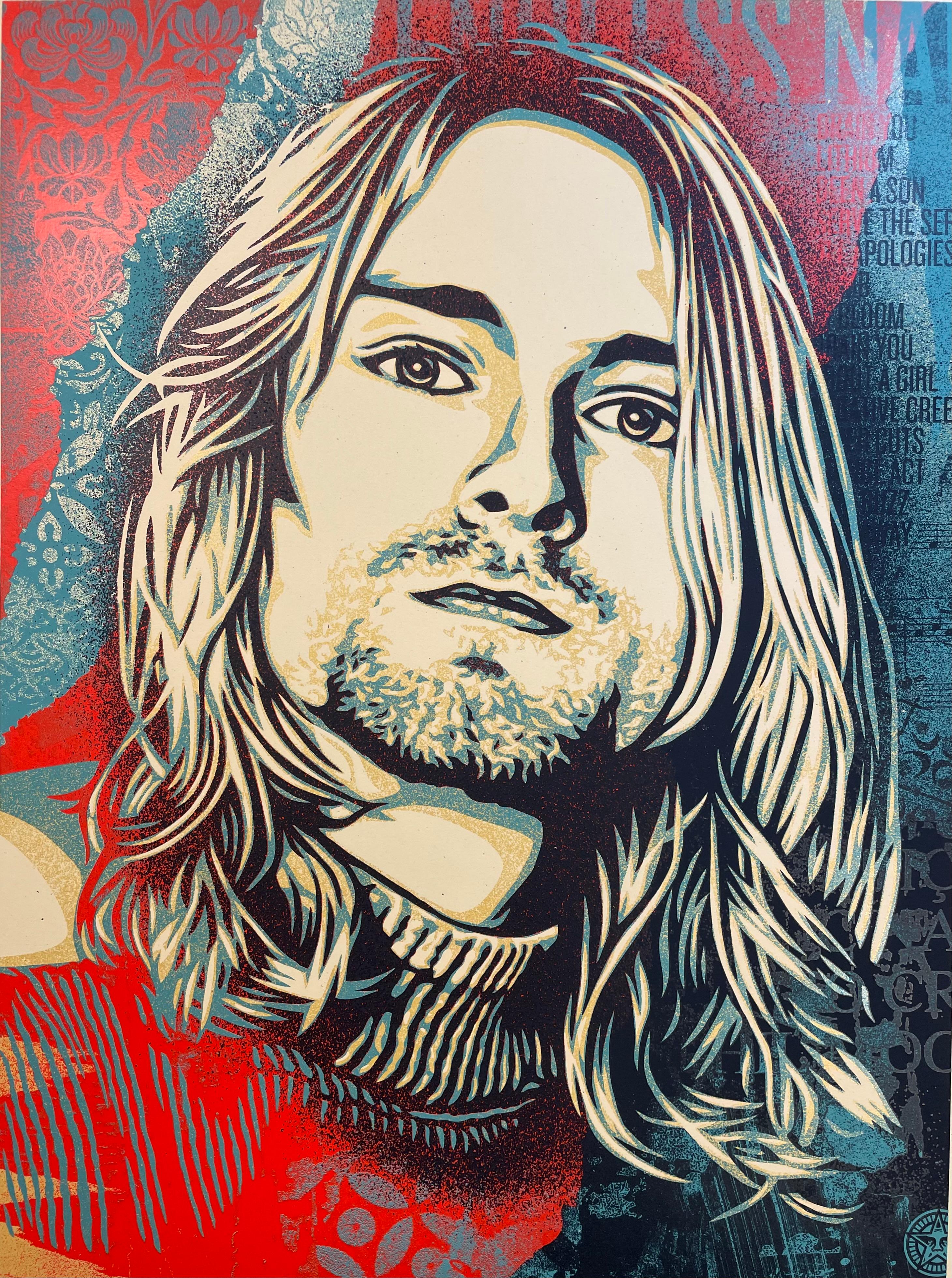 Nirvana Kurt Cobain Endless Nameless Obey Giant Signed Print Shepard Fairey Rock For Sale 3
