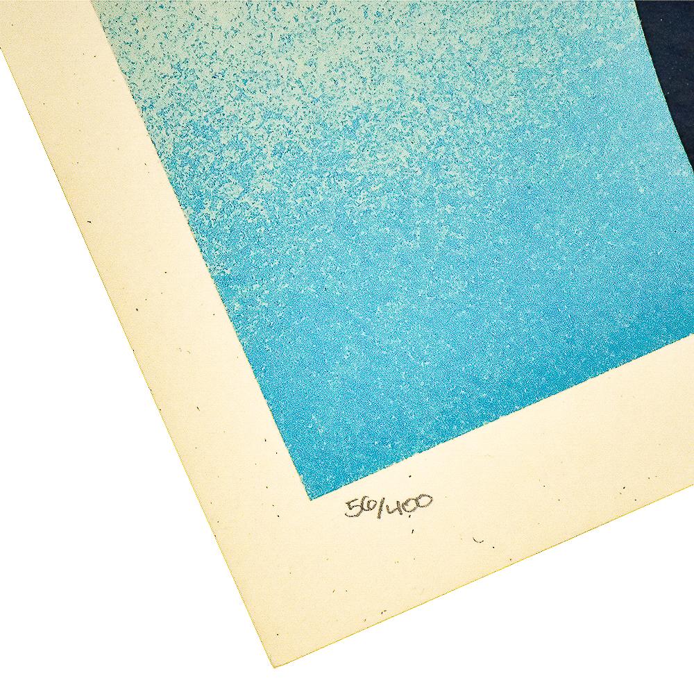 Noir Flower Woman (Blue) - Print by Shepard Fairey