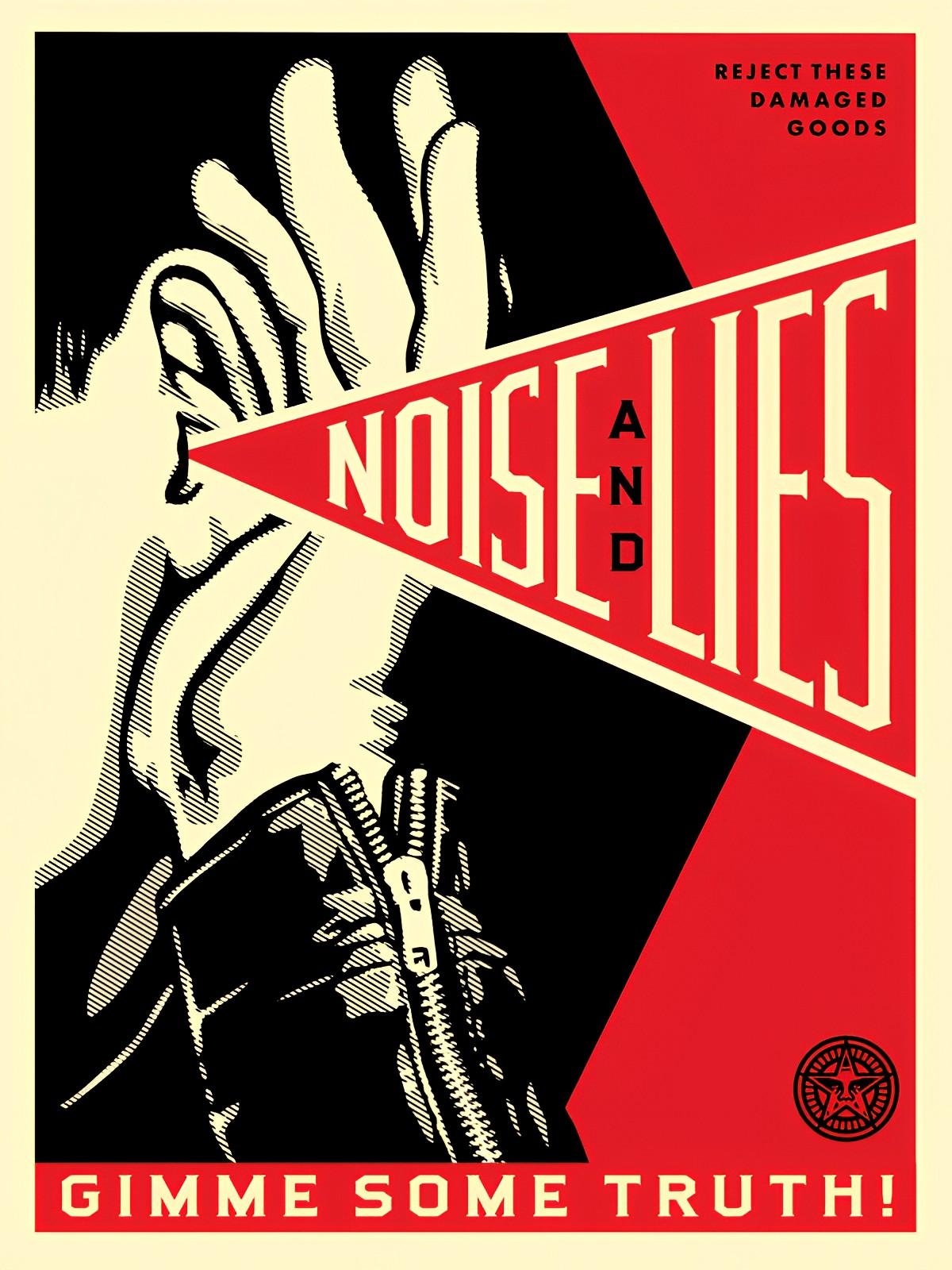 NOISE & LIES (RED) - Print by Shepard Fairey