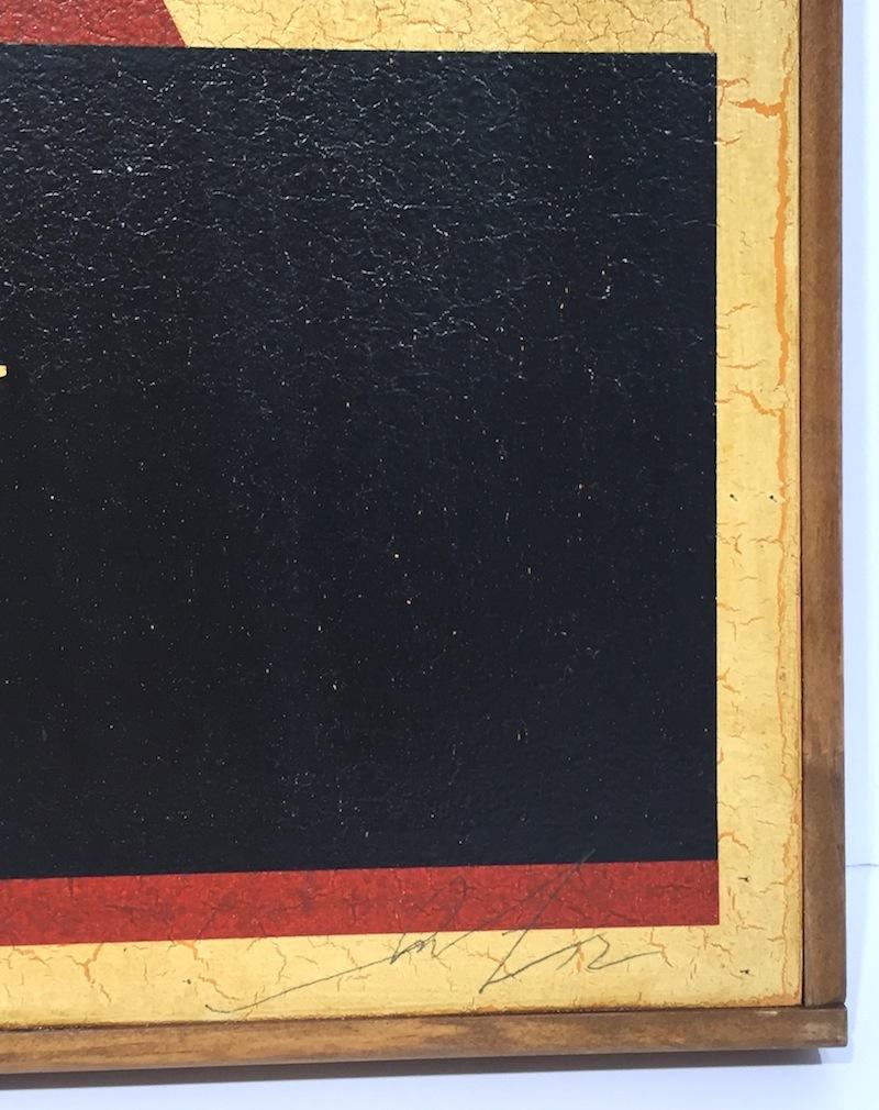 INFORMATIONS TECHNIQUES

Shepard Fairey
Obey Coup D'Etat (sur bois)
2003	
Sérigraphie sur bois
24 x 18 in. 	
Edition de 6
Crayon signé et numéroté

Accompagné d'un certificat d'authenticité de Gregg Shienbaum Fine Art 

Condition : Cet ouvrage est
