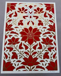 Obey Deco Floral Pattern (Red) (Wallpaper Pattern, Art Deco, Art Nouveau)