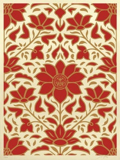 Obey Deco Floral Pattern (Red) (Wallpaper Pattern, Art Deco, Art Nouveau)