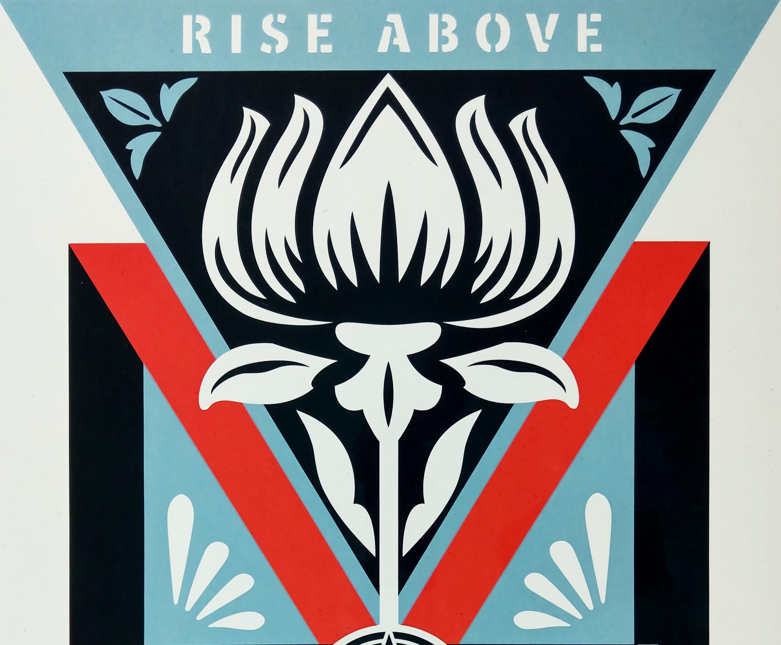 Obey Deco Flor (Azul, Negro, Rojo) Obey - Shepard Fairey Street Art Print en venta 1