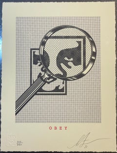 Obey Magnifying Glass Cream Edition Letterpress Paper Street Art