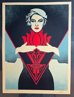 OBEY Noir Flower Woman - Blue (Art Deco, Dark Wave Aesthetic, Portrait)