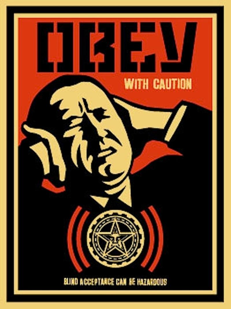 Obey with Caution - Print by Shepard Fairey