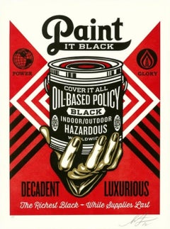 Vintage Paint it Black Letterpress (Rolling Stones, Oil Industry, Energy Policy)