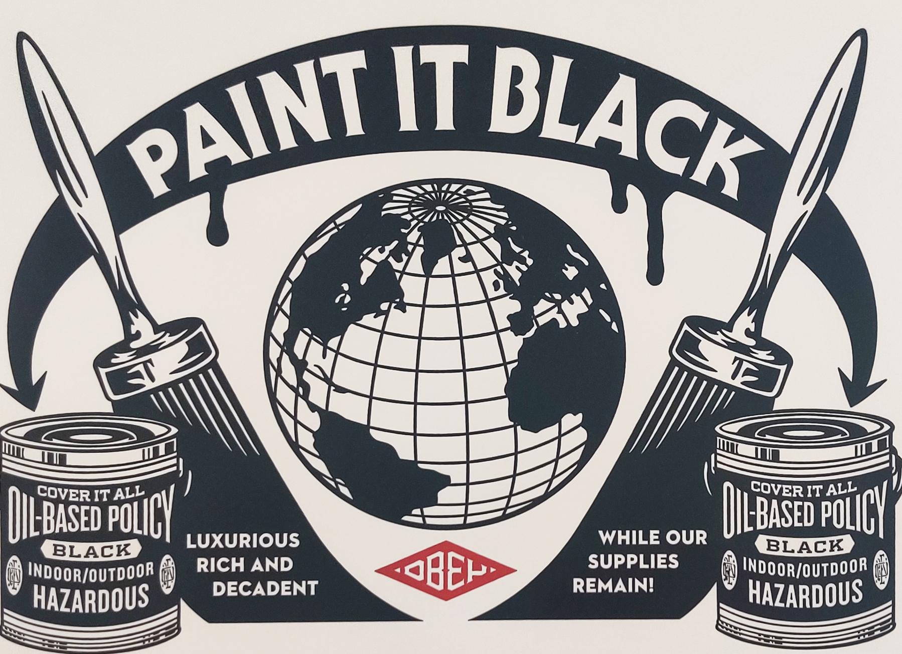 Peindre It Black, Shepard Fairey, Obey, Activism Street Art Letterpress en vente 1