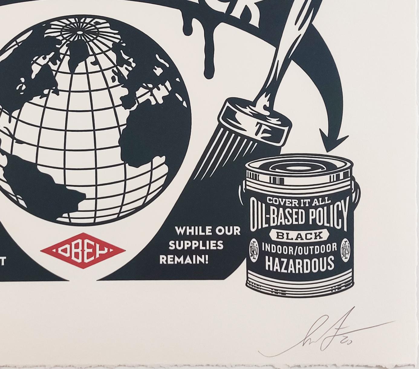 Peindre It Black, Shepard Fairey, Obey, Activism Street Art Letterpress en vente 2