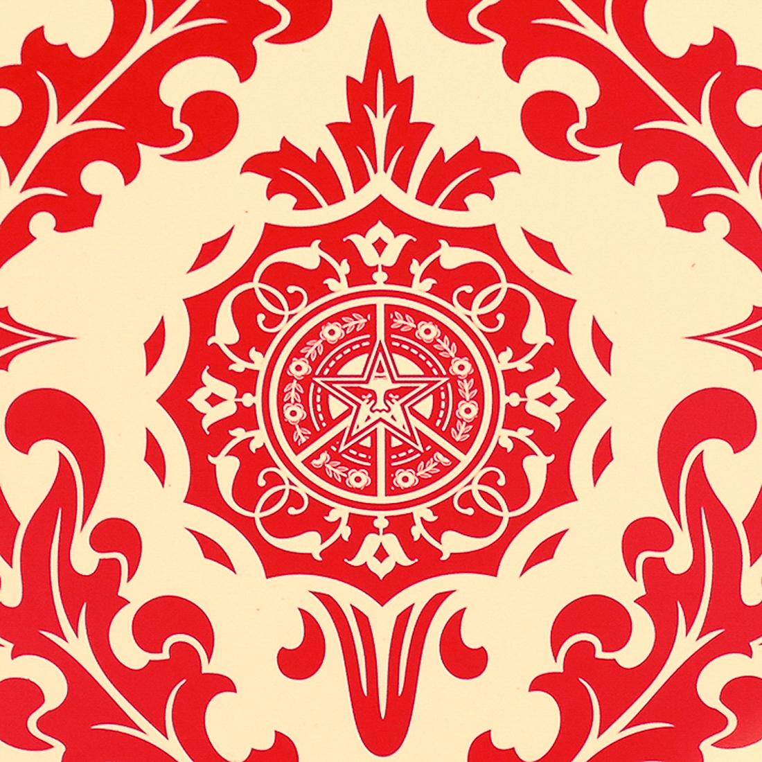 Parlor Pattern (Artist Proof Red & Cream) (Zeitgenössisch), Print, von Shepard Fairey