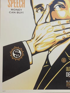 Pay Up or Shut Up Shepard Fairey Screen Print Edition of only 50 Political Art