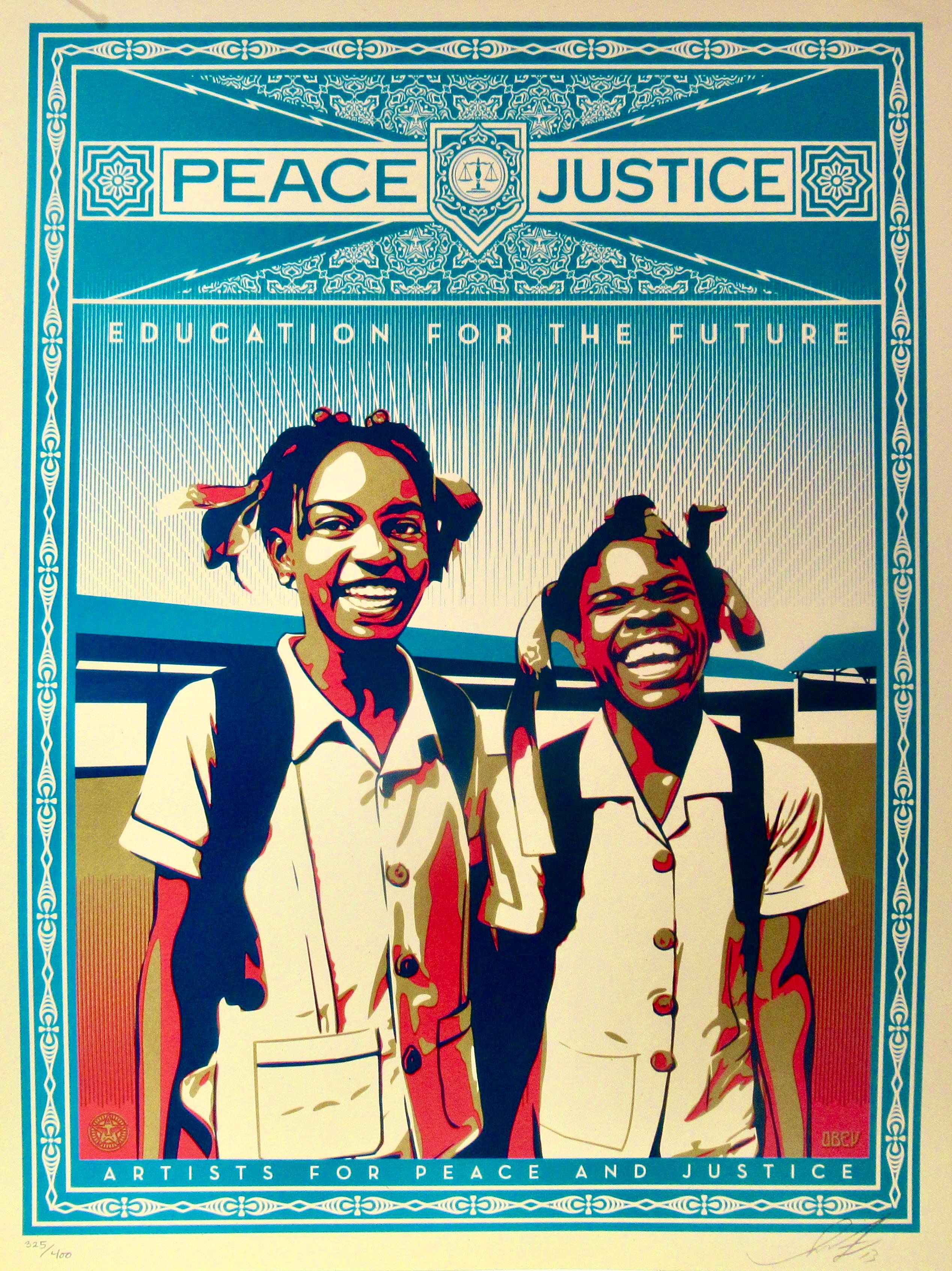 Figurative Print di Shepard Fairey - Pace e Giustizia, Haiti.