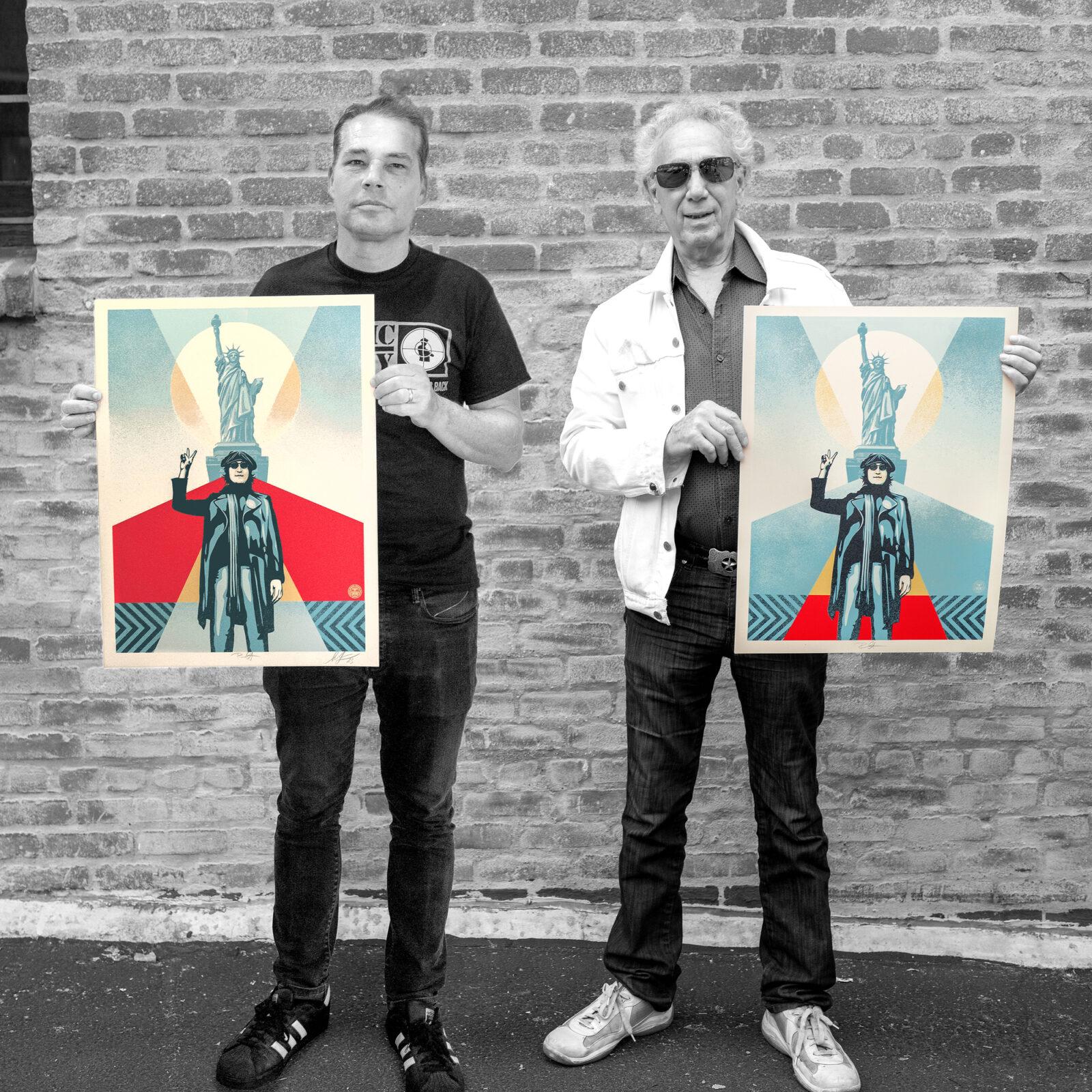 Peace and Liberty by Shepard Fairey and Bob Gruen (Blue) For Sale 1