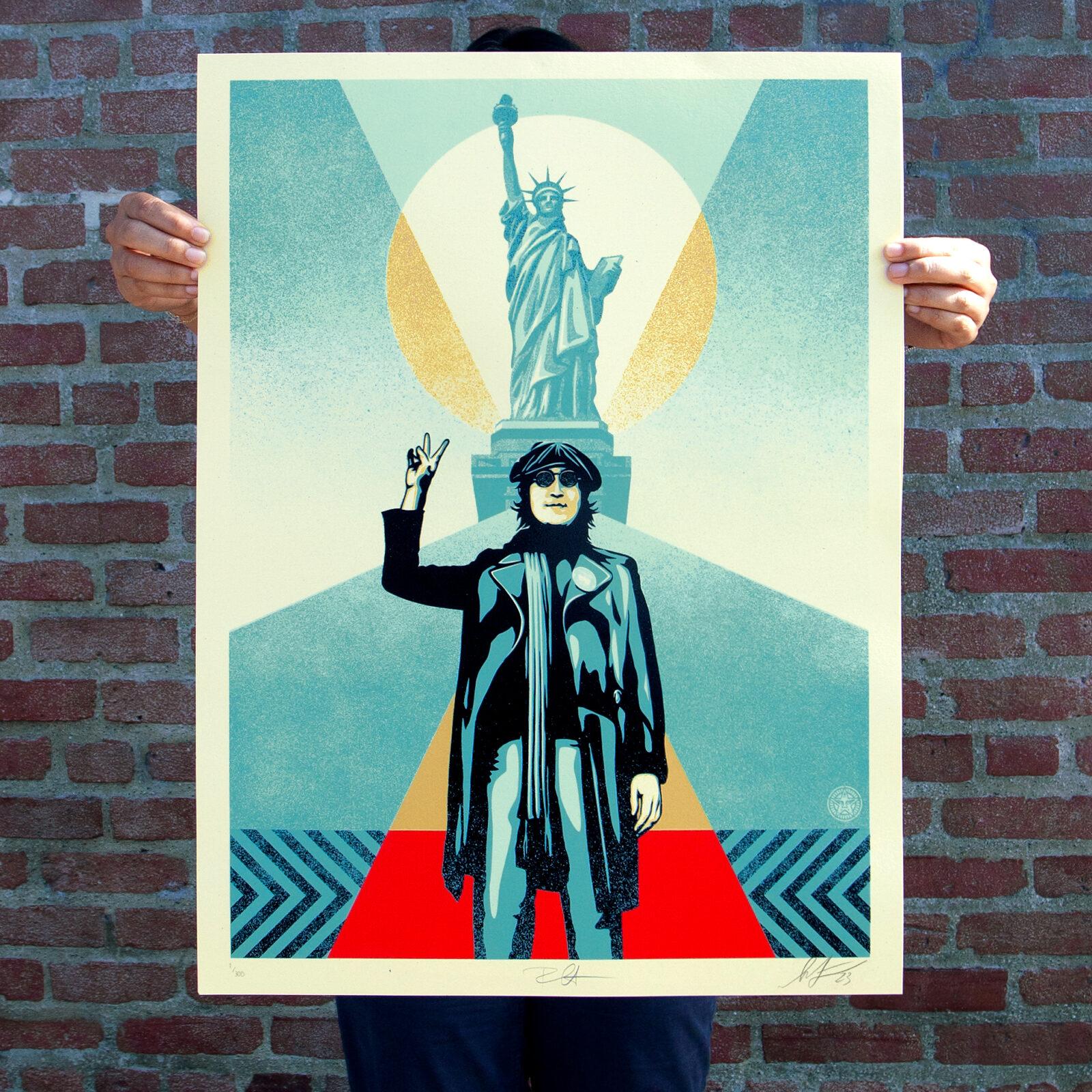 24" x 18" Unframed
Limited Edition Screen Print on Thick Cream Speckletone Paper of 300
Hand Signed by Shepard Fairey and Bob Gruen

