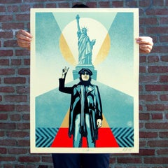 Peace and Liberty by Shepard Fairey and Bob Gruen (Blue)