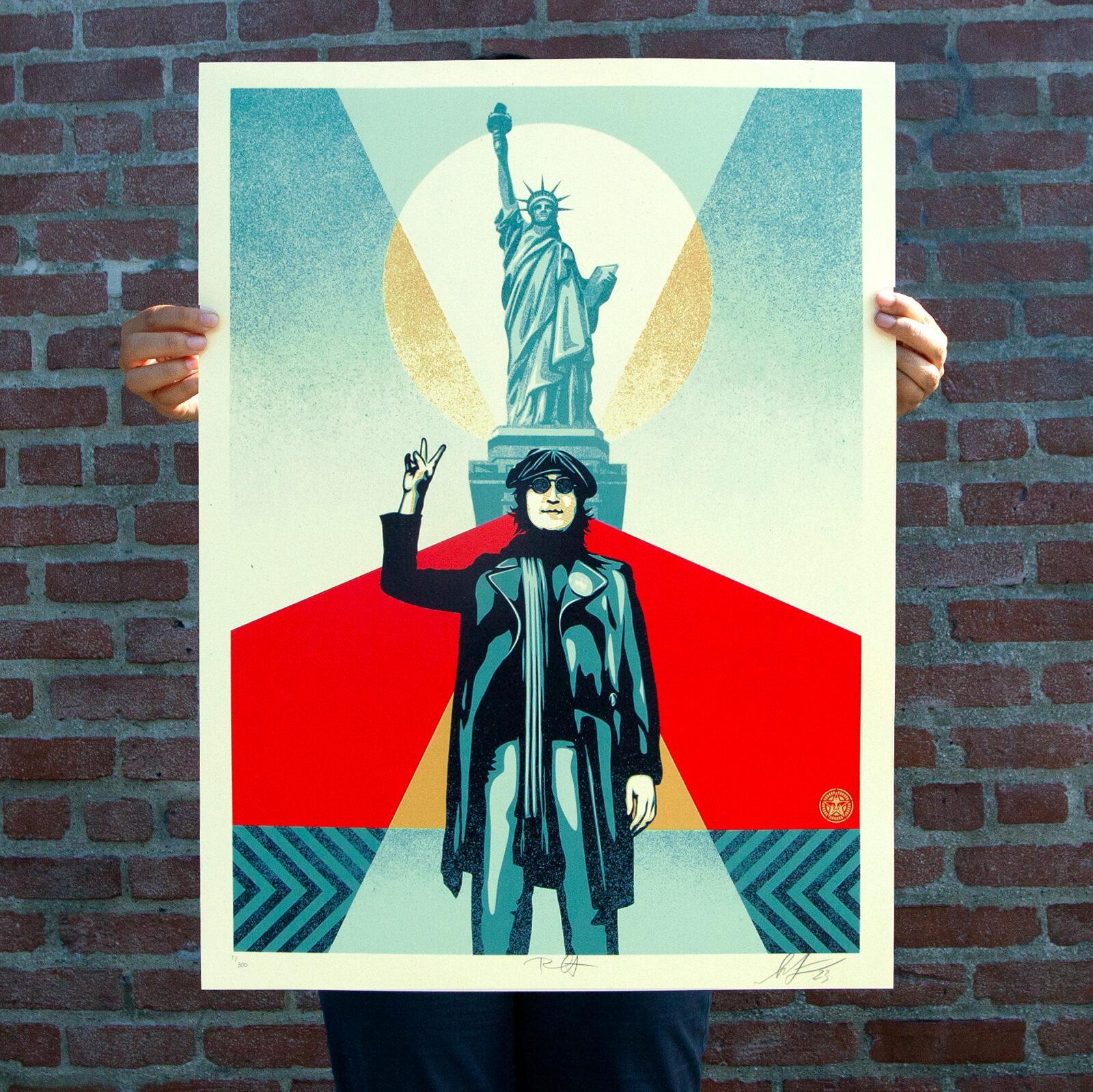 24" x 18" Unframed
Limited Edition Screen Print on Thick Cream Speckletone Paper of 300
Hand Signed by Shepard Fairey and Bob Gruen

