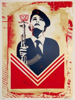 Edición "Lisboa" de Peace Guard Two de Shepard Fairey Serigrafía de arte callejero