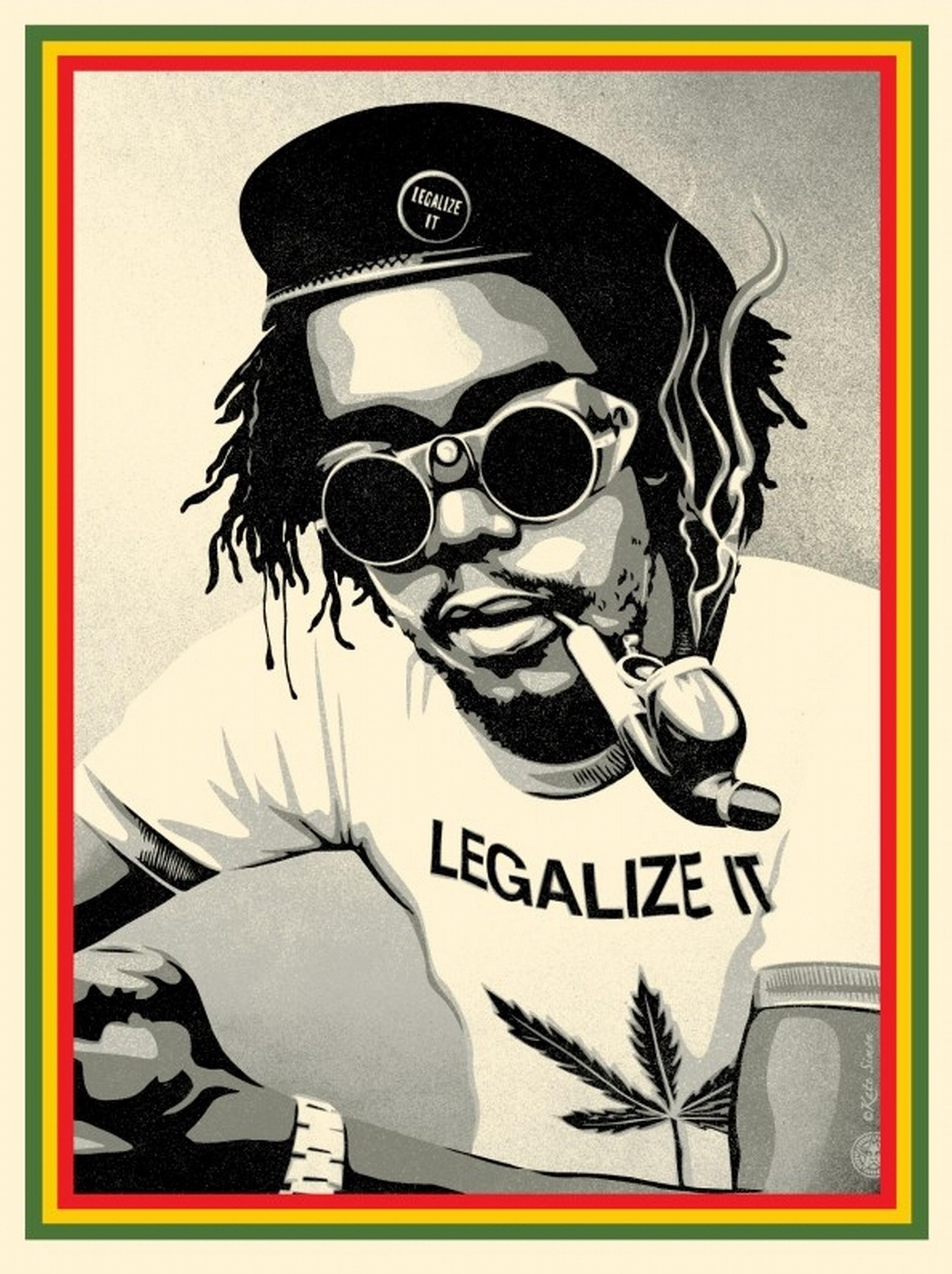 Shepard Fairey Figurative Print - Peter Tosh: Legalize It (The Wailers, Reggae Pioneer, Jamaica, Icon, ~44% OFF)