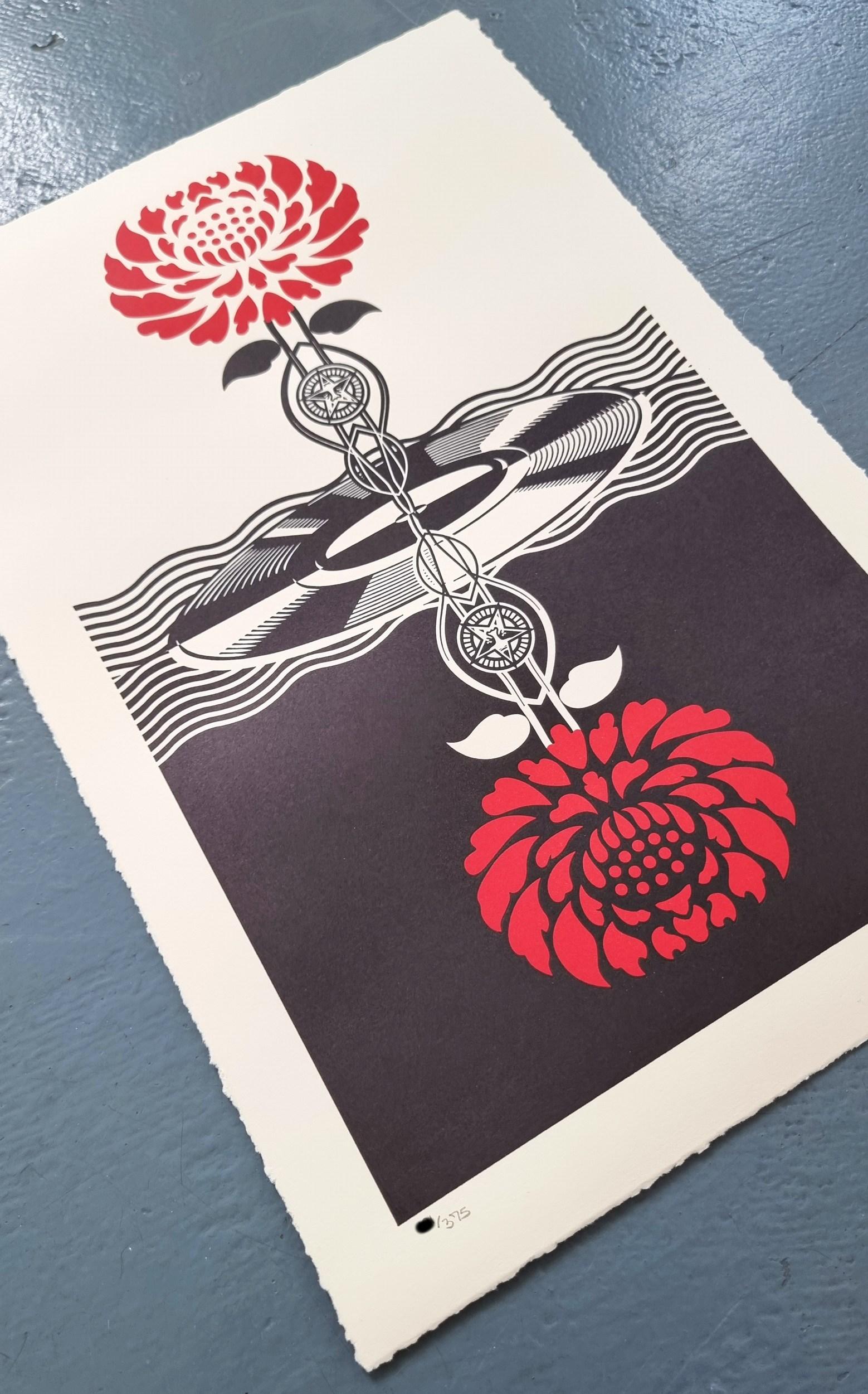 Post-Punk Flower (Red) - Contemporary Print by Shepard Fairey