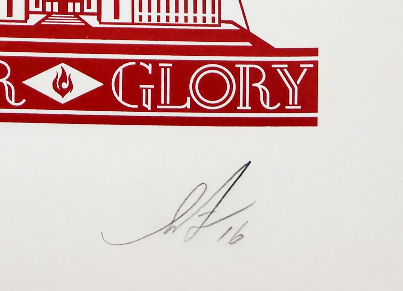 Power and Glory Letterpress, Obey, Shepard Fairey Activism Street Art Print For Sale 1