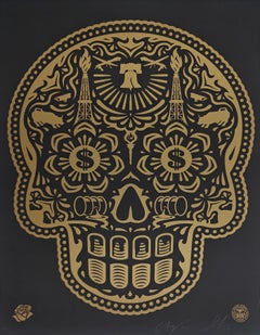 Power & Glory Day of the Dead Skull, Gold, Shepard Fairey