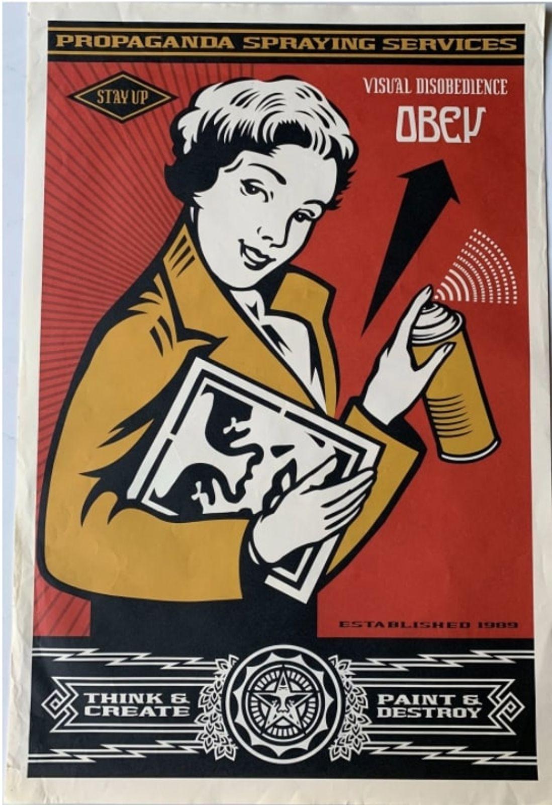 Shepard Fairey Portrait Print - Propaganda Spraying Services