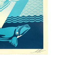Protect the Blue Planet Whale Stencil Screenprint Ocean Mandala Street Art