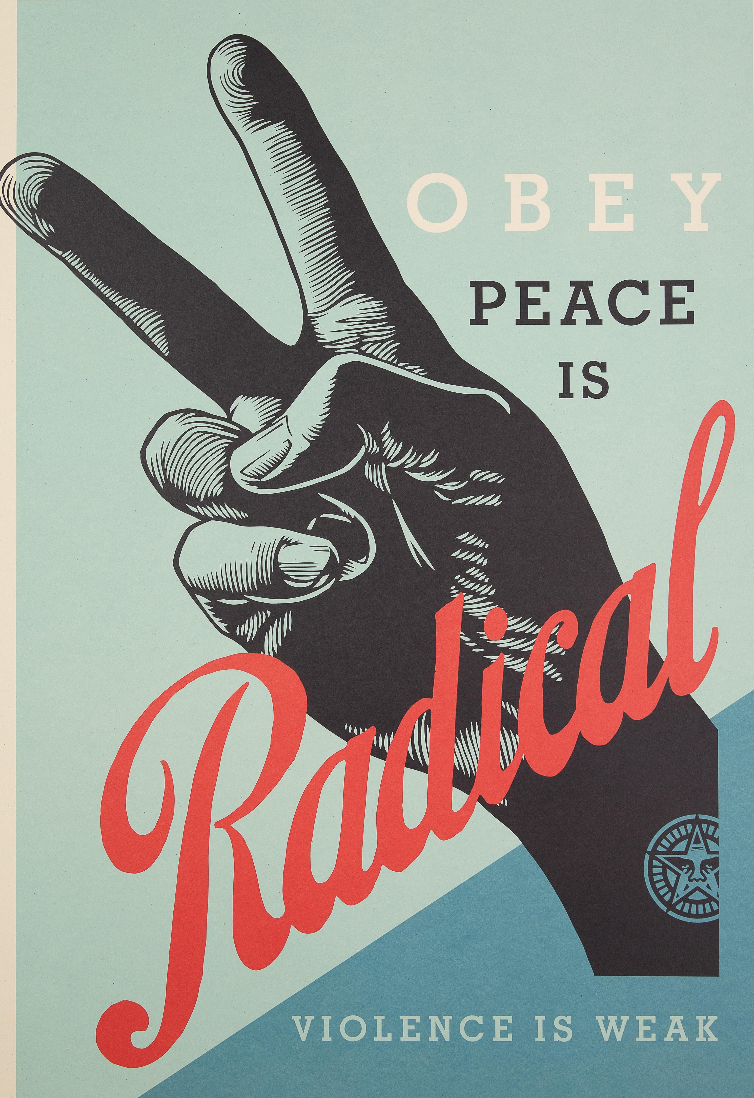 Radikaler Frieden – Siebdruck, handsigniert  im Angebot 1