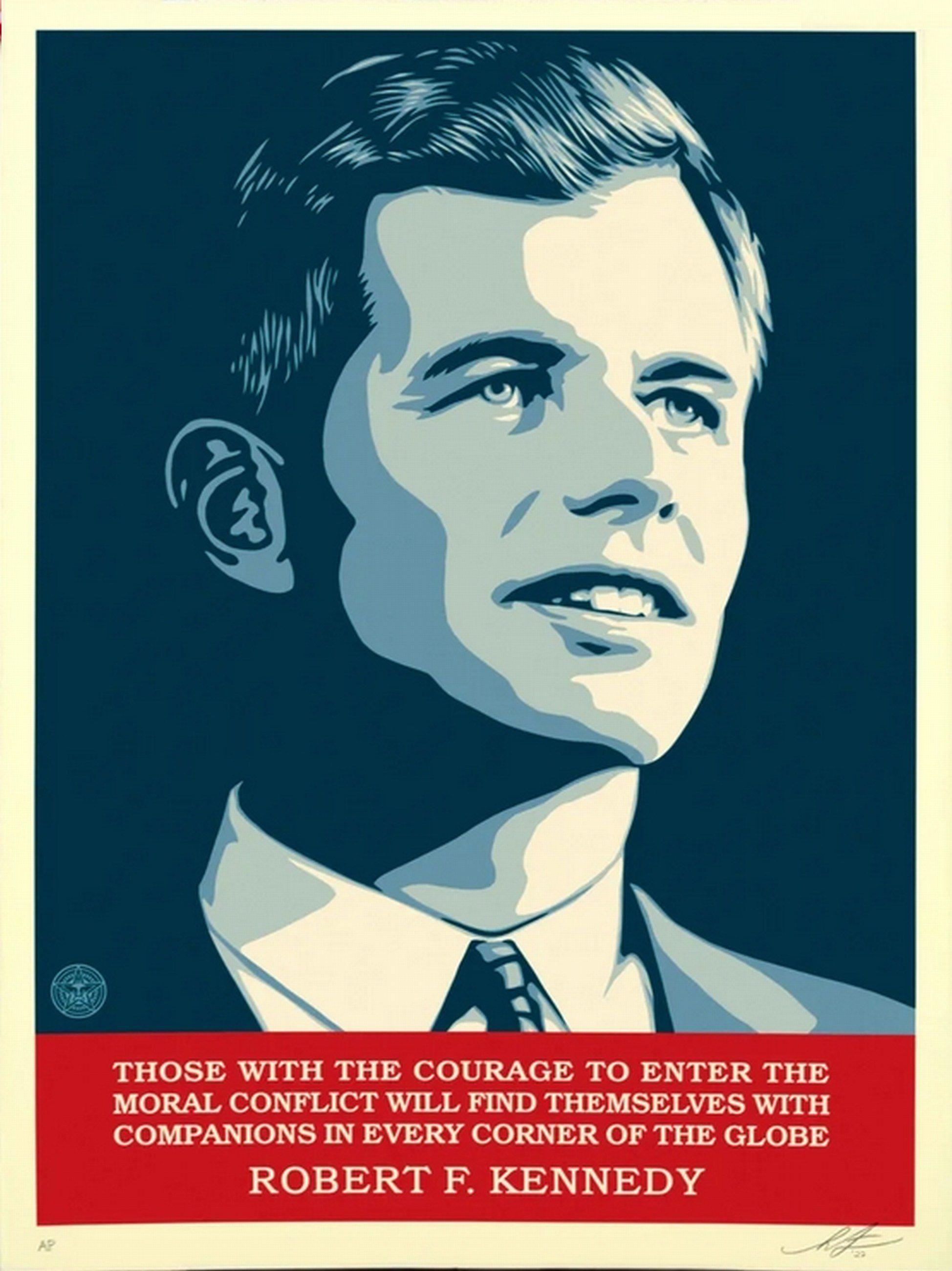 RFK (Iconic, Robert F. Kennedy, Racial Equality, Civil Rights, ~50% OFF) - Print by Shepard Fairey