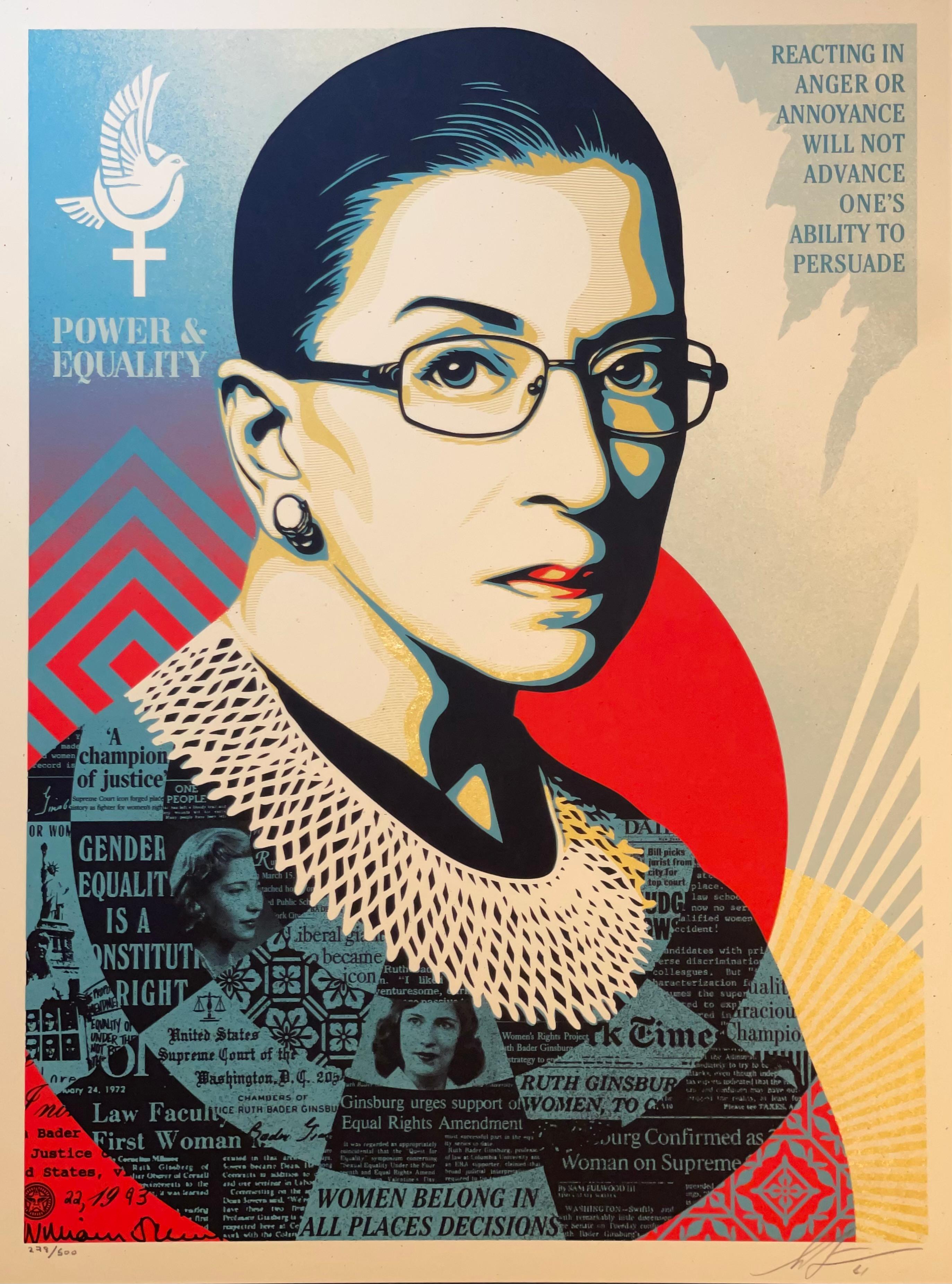 Ruth Bader Ginsburg "A Champion of Justice" Shepard Fairey Roe VS. Wade