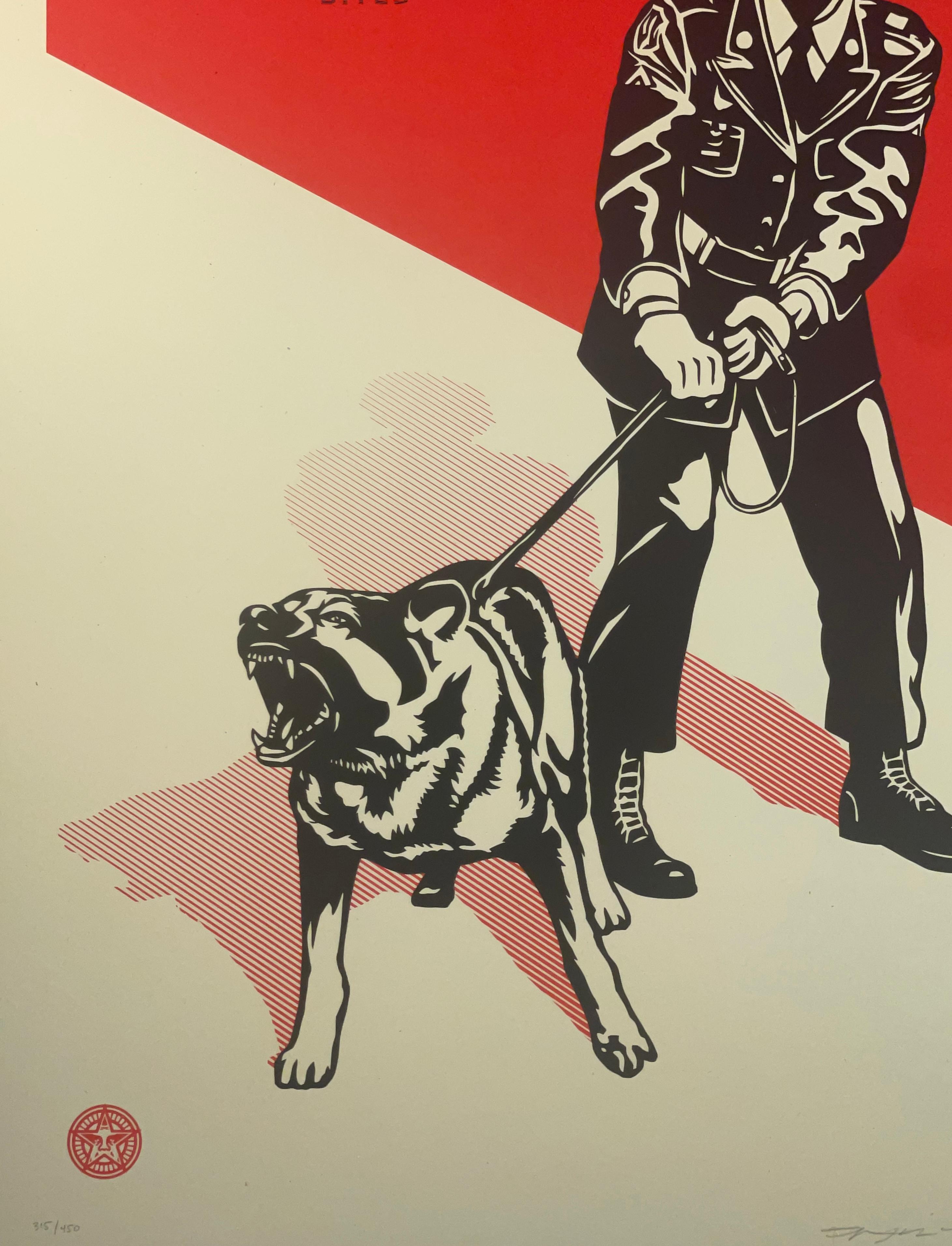 Sadistic Dog Walker Shepard Fairey Red Edition Street Contemporary Art Obey Dog For Sale 1