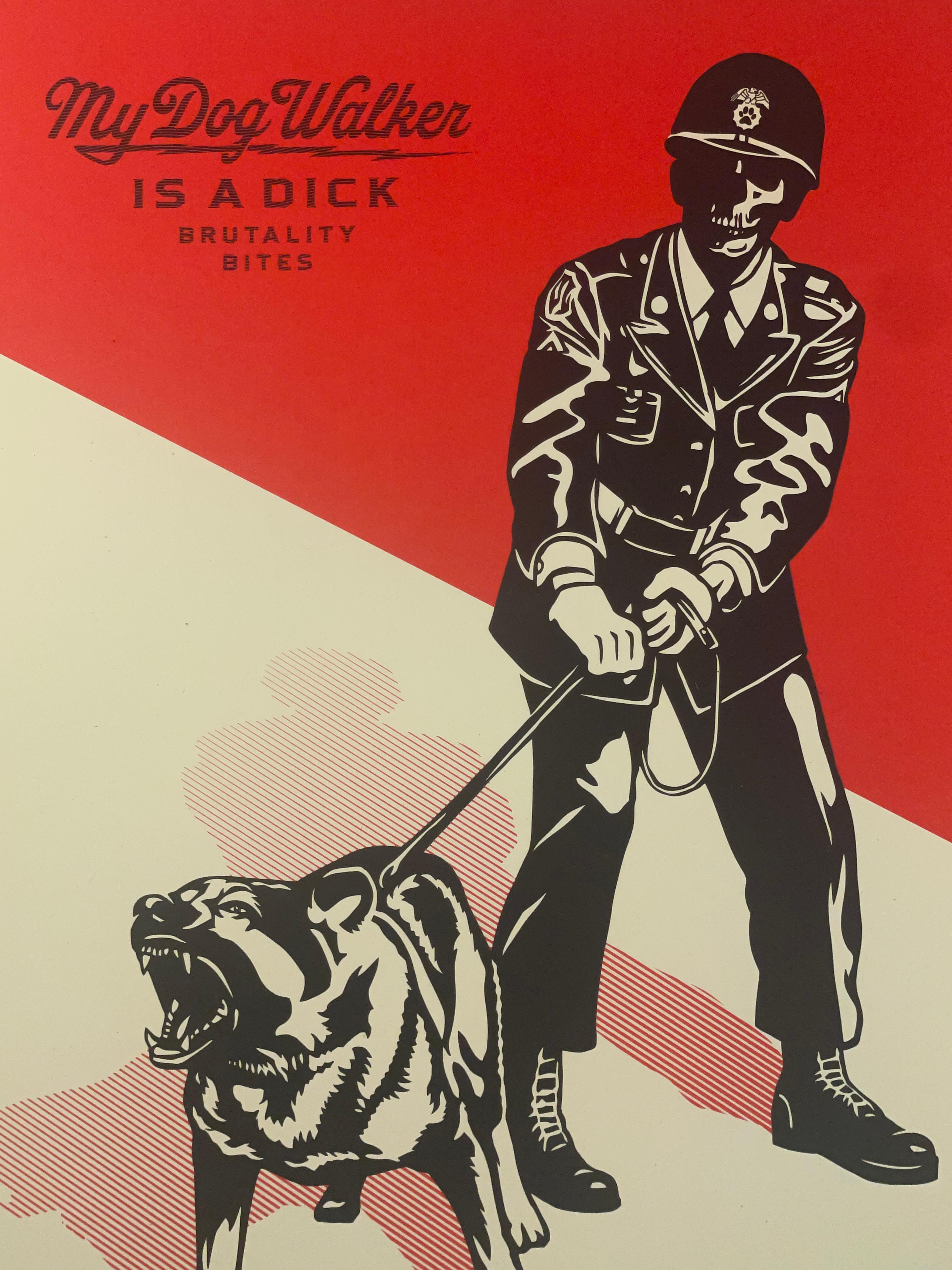 Sadistic Dog Walker Shepard Fairey Red Edition Street Contemporary Art Obey Dog For Sale 5