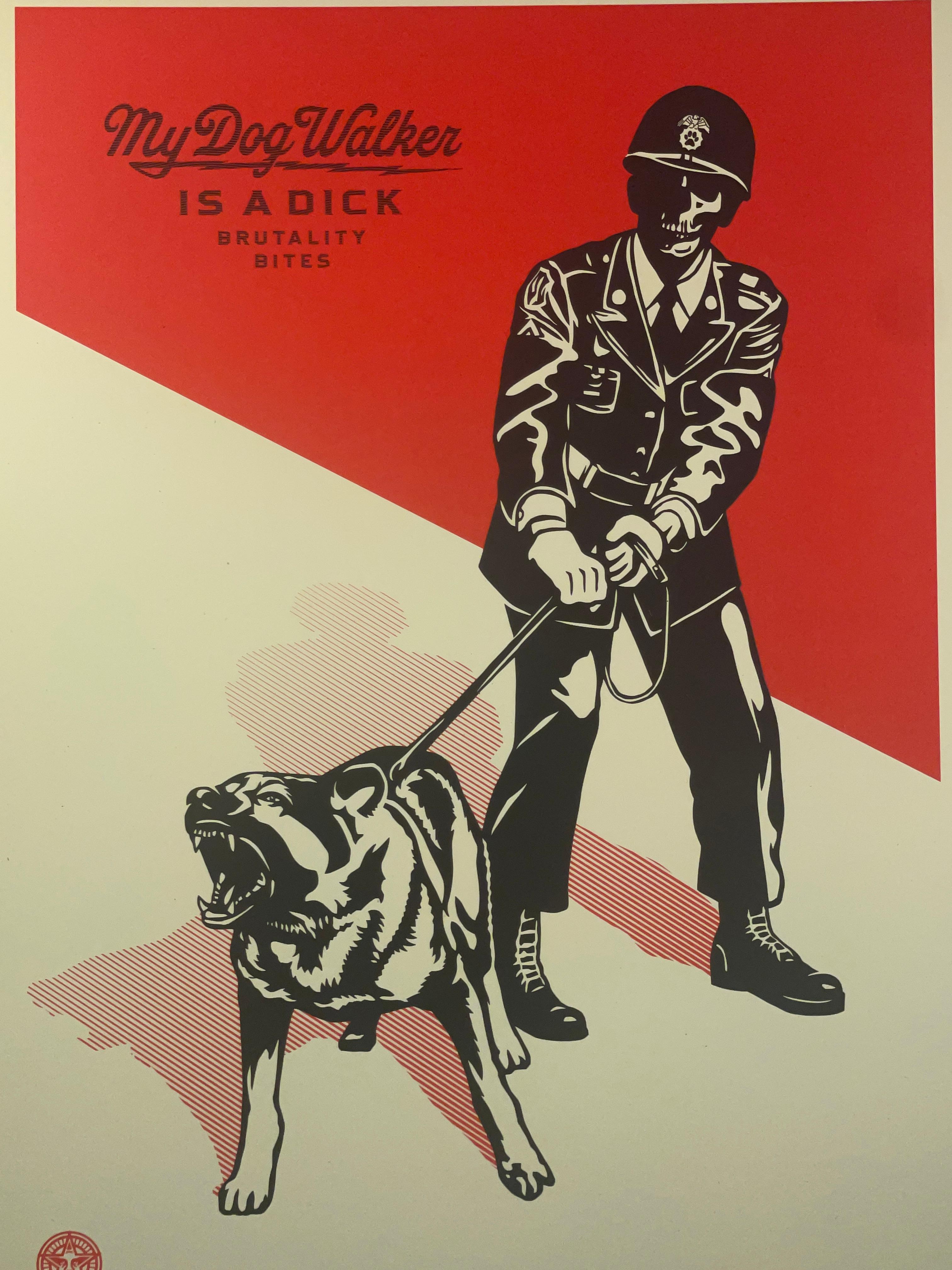 Sadistic Dog Walker Shepard Fairey Red Edition Street Contemporary Art Obey Dog For Sale 7