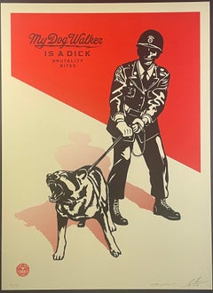 Sadistischer Hundewanderer Shepard Fairey Rote Ausgabe Street Contemporary Art Obey Dog