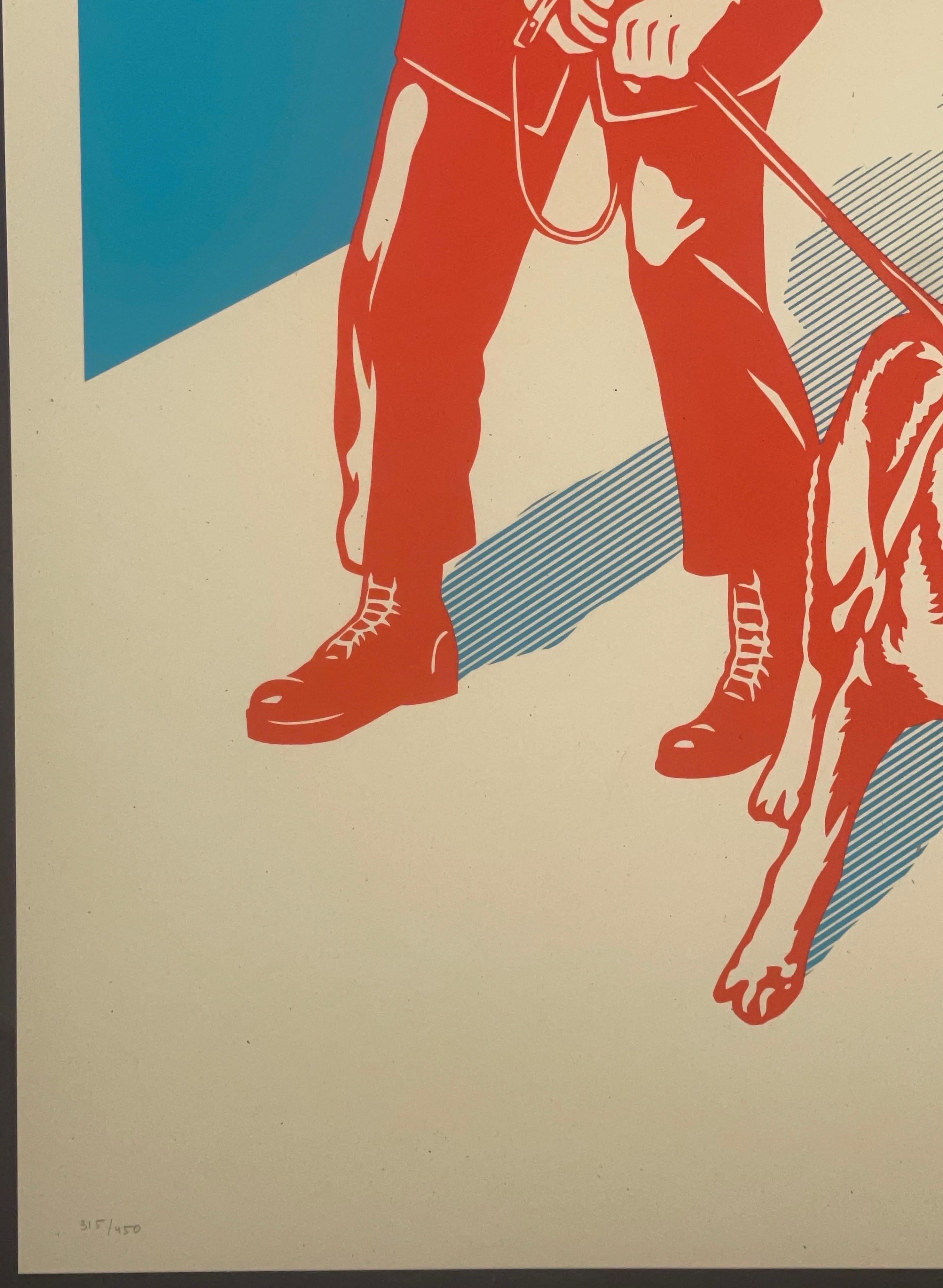 Sadistischer Hundewanderer Shepard Fairey Blaue Ausgabe Street Contemporary Art Obey Pop im Angebot 2