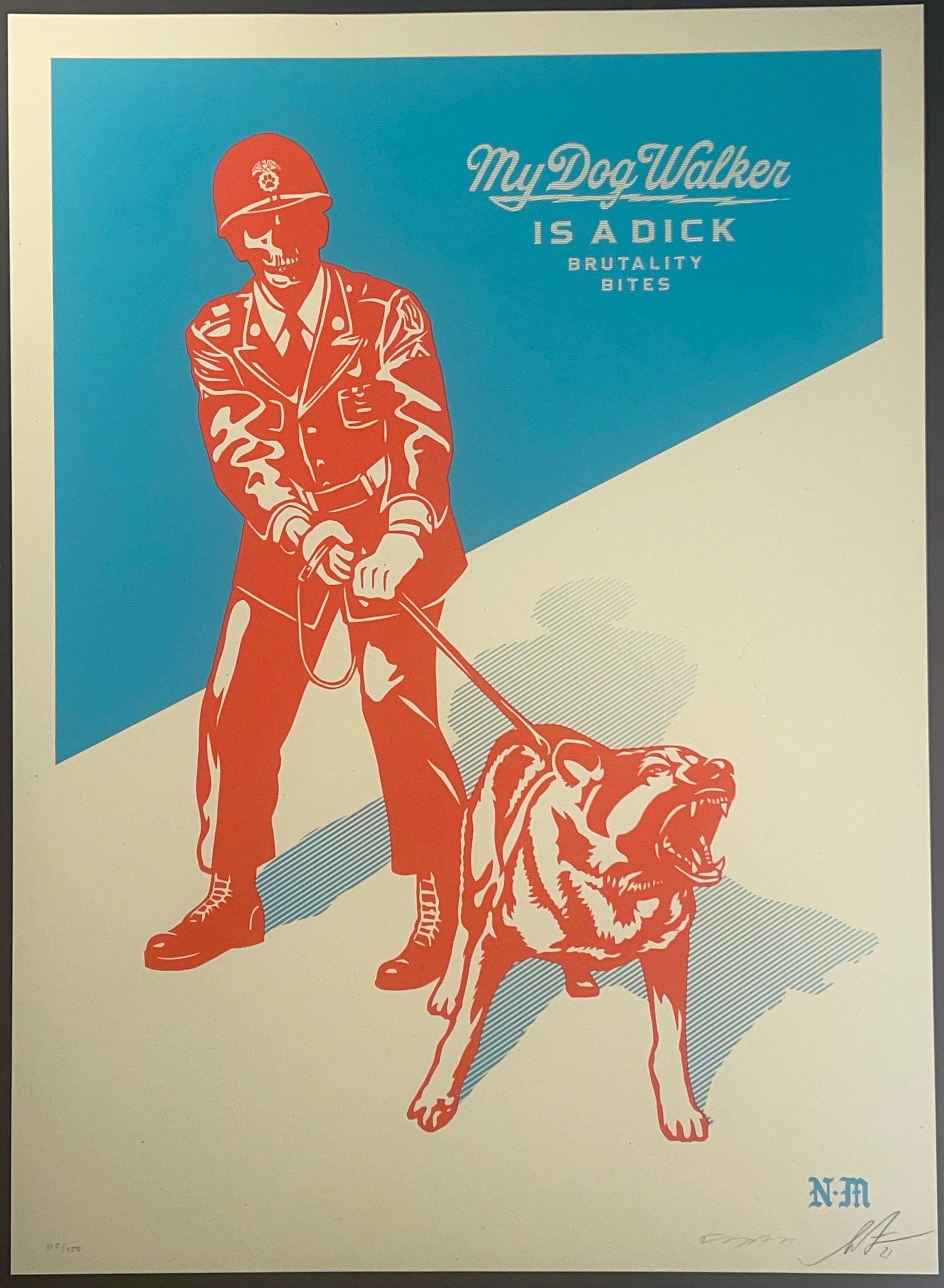Sadistic Dog Walker Shepard Fairey Blue Edition Street Contemporary Art Obey Pop For Sale 4